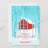 Rode Logo Bedrijf Zakelijke Vakantie Kerstmis Kaart (Voorkant)