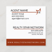 Rode logo met rode banner vierkante visitekaartje (Achterkant)