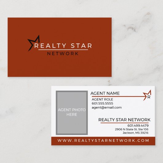 Rode Logo met rode banner Visitekaartje (Voorkant / Achterkant)