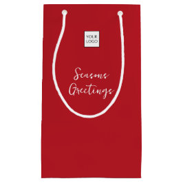 Rode Logo Tekst Promotionele Bedrijfsverpakking Klein Cadeauzakje