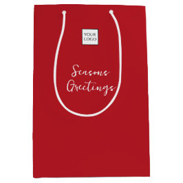 Rode Logo Tekst Promotionele Bedrijfsverpakking Medium Cadeauzakje