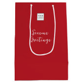 Rode Logo Tekst Promotionele Bedrijfsverpakking Medium Cadeauzakje (Achterkant)