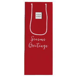 Rode Logo Tekst Promotionele Bedrijfsverpakking Wijn Cadeautas
