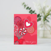 Rode lollypop ansichtkaart briefkaart (Staand voorkant)