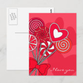 Rode lollypop ansichtkaart briefkaart (Voorkant / Achterkant)