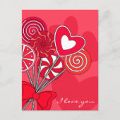 Rode lollypop ansichtkaart briefkaart (Voorkant)