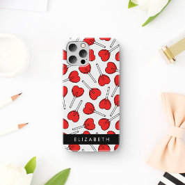 Rode Lolly's, Hart Lolly's, Lolly, Je Naam Case-Mate iPhone Case