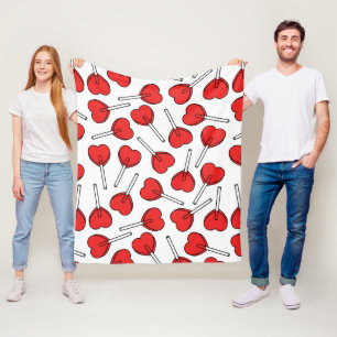 Rode Lolly's, Hart Lolly's, Lolly Sticker Fleece Deken