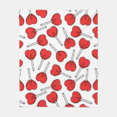 Rode Lolly's, Hart Lolly's, Lolly Sticker Fleece Deken (Voorkant)