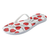Rode Lolly's, Hart Lolly's, Lolly Sticker Teenslippers (Schuin)