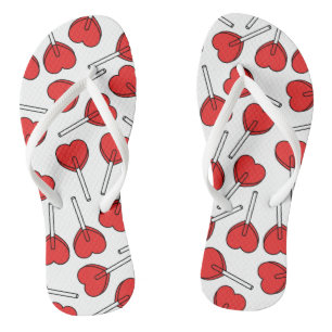 Rode Lolly's, Hart Lolly's, Lolly Sticker Teenslippers