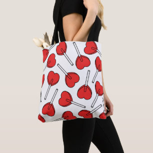 Rode Lolly's, Hart Lolly's, Lolly Sticker Tote Bag