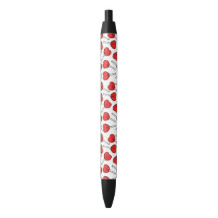 Rode Lolly's, Hart Lolly's, Lolly Sticker Zwarte Inkt Pen