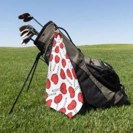 Rode Lolly's, Hart Lolly's, Lolly Stippenpatroon Golfhanddoek