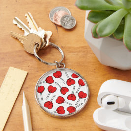 Rode Lolly's, Hart Lolly's, Lolly Stippenpatroon Sleutelhanger