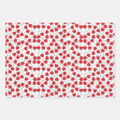 Rode lolly's, hartlolly's, lolly-patroon inpakpapier vel (Voorkant)