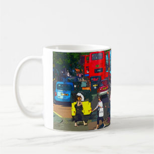 Rode Londense bussen op Oxford Street London Koffiemok