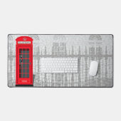 Rode Londense telefooncel met naam Bureaumat (Keyboard & Muis)