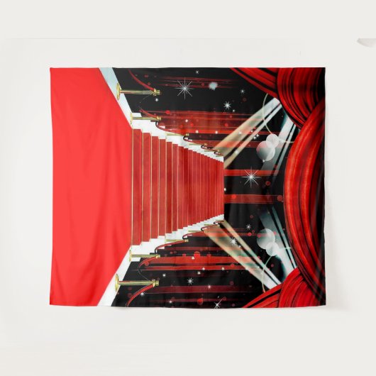 Rode loper foto achtergrond wandkleed (Voorkant (horizontaal))