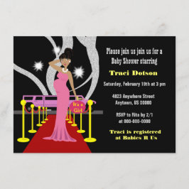 Rode loper Hollywood Baby Shower Uitnodiging jonge