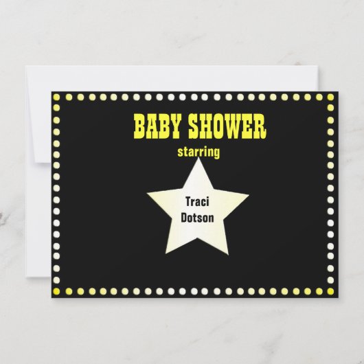 Rode loper Hollywood Baby shower Uitnodiging meisj (Achterkant)