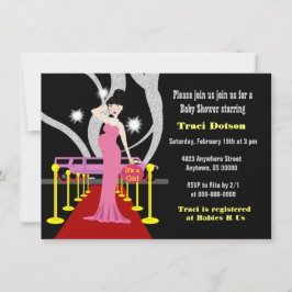 Rode loper Hollywood Baby shower Uitnodiging meisj