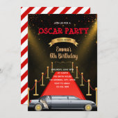 Rode loper limousine verjaardag uitnodiging (Voorkant / Achterkant)