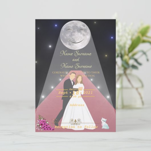 Rode loper-maanlicht kaart (Staand voorkant)