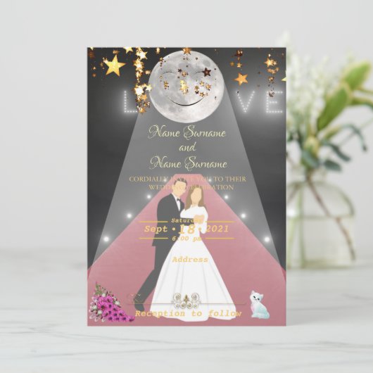 Rode loper-maanlicht kaart (Staand voorkant)