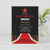 Rode loper shower verjaardagsuitnodiging kaart (Staand voorkant)