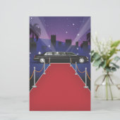 Rode Loper Sterren Limousine Briefpapier (Staand voorkant)