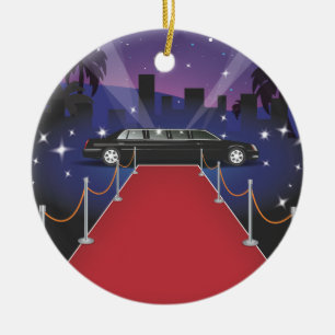 Rode Loper Sterren Limousine Keramisch Ornament