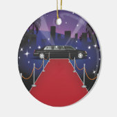 Rode Loper Sterren Limousine Keramisch Ornament (Links)