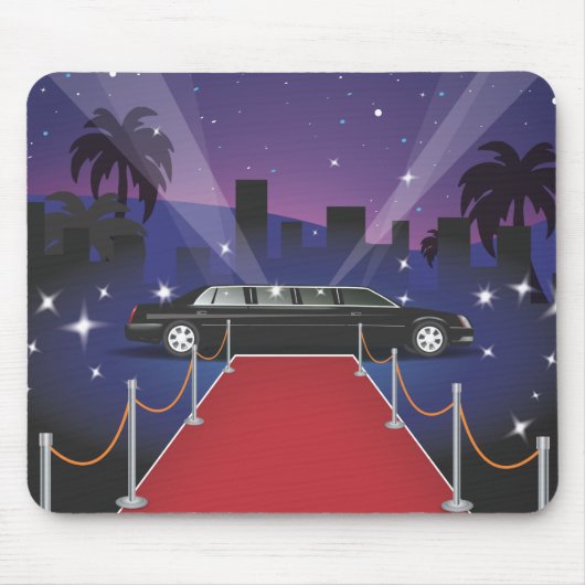 Rode Loper Sterren Limousine Muismat (Voorkant)