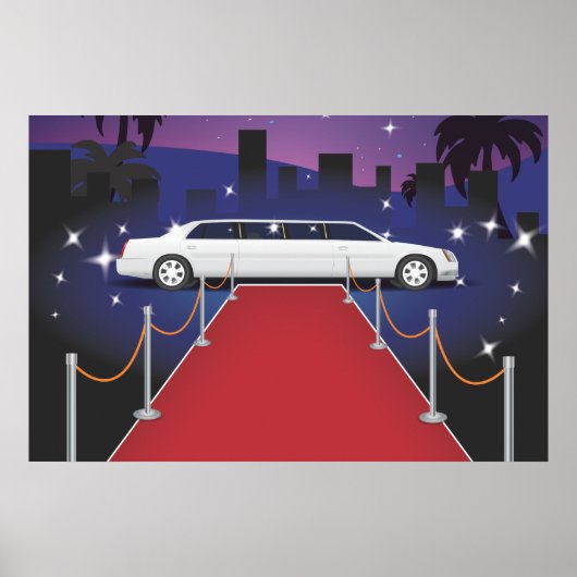 Rode Loper Sterren Limousine Poster (Voorkant)