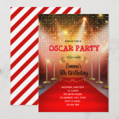 Rode loper verjaardag uitnodiging (Voorkant / Achterkant)