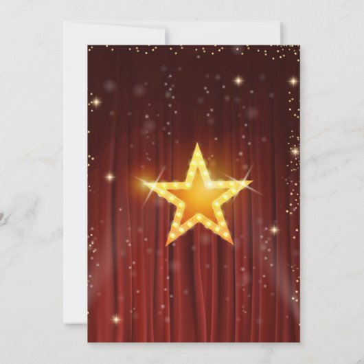 Rode loper verjaardagsfeestje uitnodiging (Achterkant)