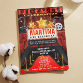 Rode loper verjaardagsfeestje uitnodiging