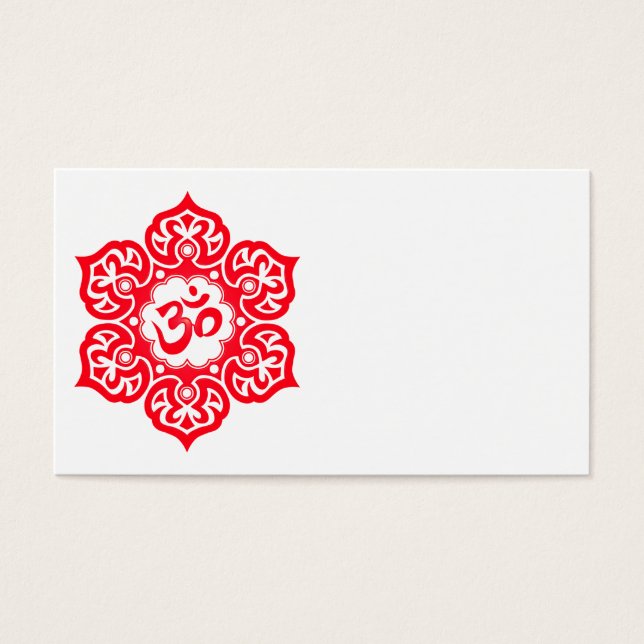 Rode Lotus Bloem OM Visitekaartjes (Voorkant)