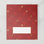 Rode Lotus Bloem Patroon Wedding Gevouwen Plaats K Plaatskaartje (Buitenkant ongevouwen)