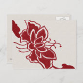 Rode Lotus Flower Briefkaart (Voorkant / Achterkant)