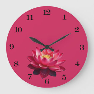 Rode Lotus wandklok