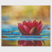 Rode Lotusbloem Landschap, Zen Cadeaupapier (Vlak)