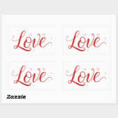 Rode 'Love' Lettering met Hartjes Kunst Sticker (Vel)