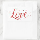 Rode 'Love' Lettering met Hartjes Kunst Sticker (Tas)