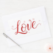 Rode 'Love' Lettering met Hartjes Kunst Sticker (Envelop)