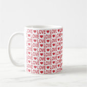 Rode Love Pattern Koffiemok (Links)