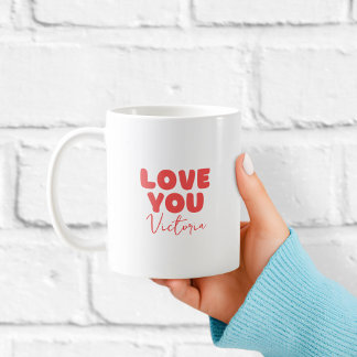 Rode "Love You" Persoonsbeker voor Vriendin Koffiemok