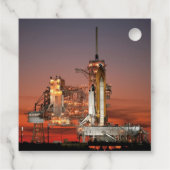 Rode lucht bij de lancering van Spaceshuttle Atlan Bedankjes Labels (Achterkant)