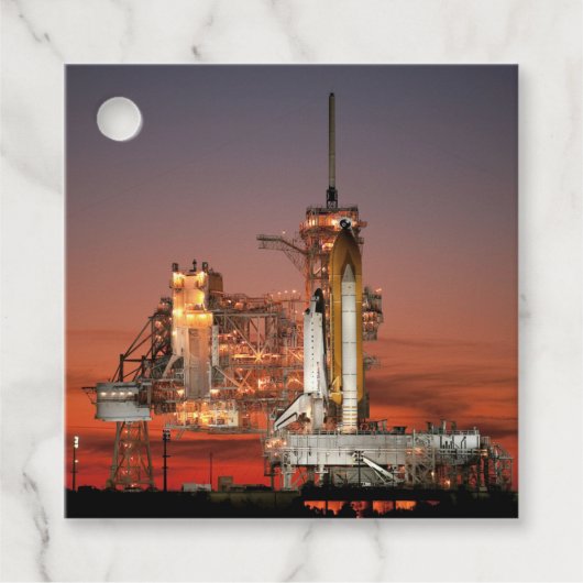 Rode lucht bij de lancering van Spaceshuttle Atlan Bedankjes Labels (Voorkant)